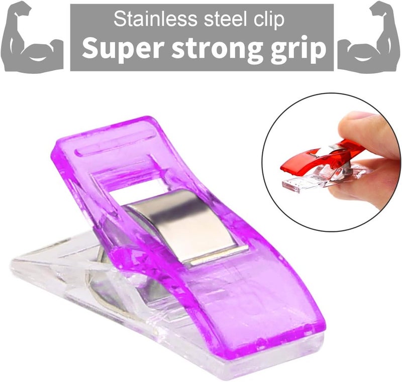 Yalis 100 Pcs Premium Sewing Clips Multipurpose Sewing Accessories Quilting Supplies Crafting Tools, Assorted 9 Bright Colors - Image 3